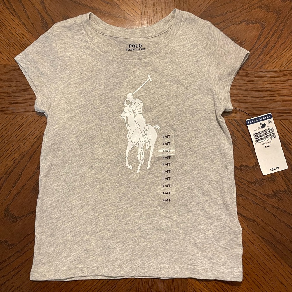 Polo Ralph Lauren GREY HEATHER Boy's S/S T-shirt, US 4/4T